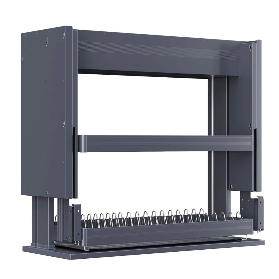 Electric pull down dish rack