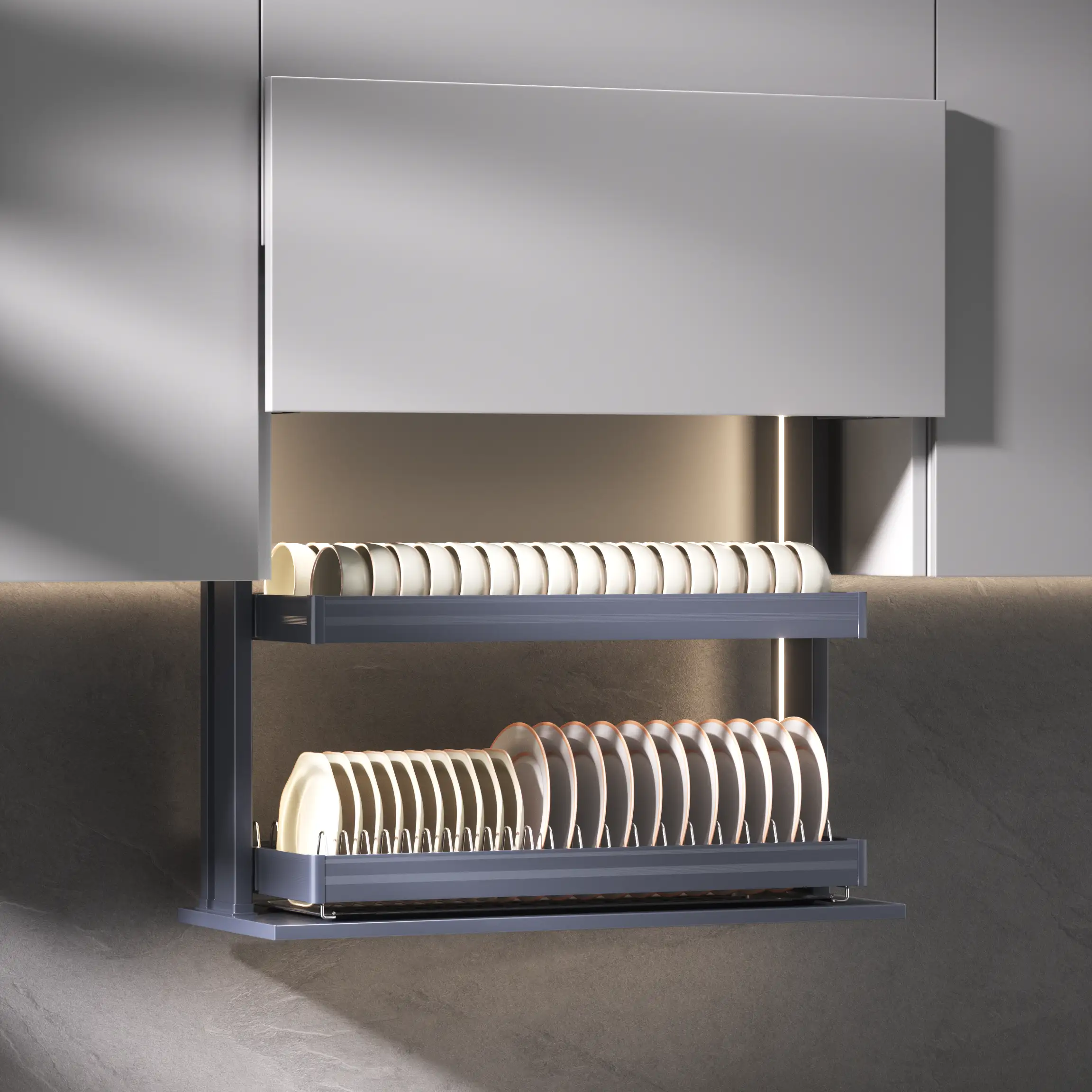 Electric Pull Down Dish Rack