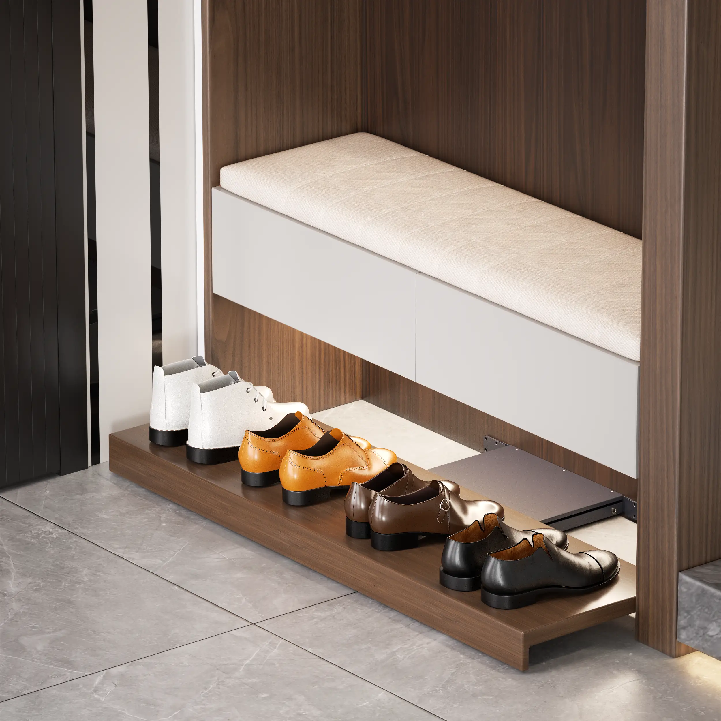 Motorized Shoe Rack Lifting Mechanism For Custom Cabinets