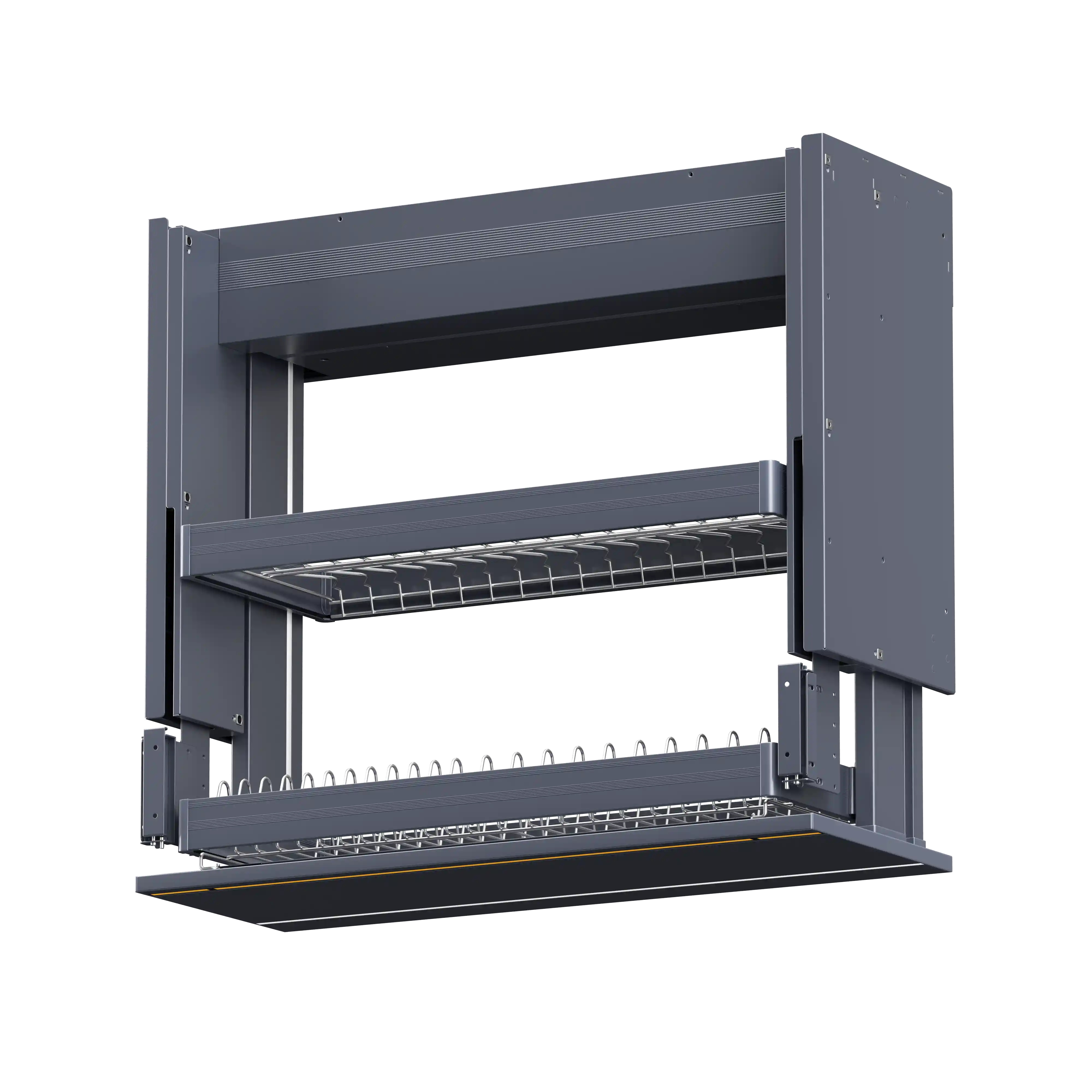 Electric pull down dish rack
