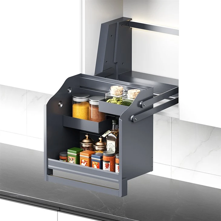 Motorized Kitchen Wall Cabinet Pull Down Shelf
