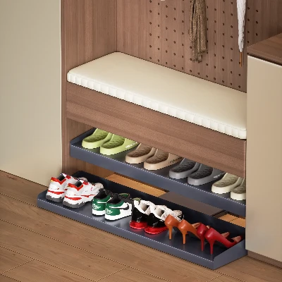 Motorized Shoe Rack Mechanism For Entryway Cabinets